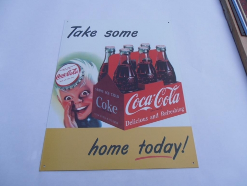 Coke Take Some Home Today Advertising Sign