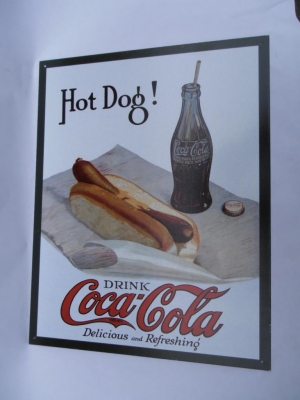 Coke and a Hot Dog Retro Tin Sign