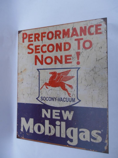 Mobil Gas Petrol Metal Tin Sign