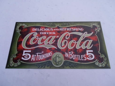 Coke 5 Cents Retro Old School Tin Sign