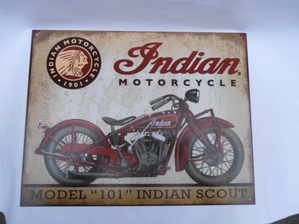 Indian Motorcycle Model 101 Scout Advertising Sign