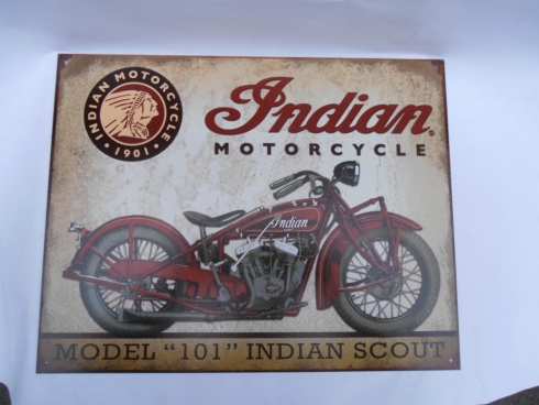 Indian Motorcycle Model 101 Scout Advertising Sign