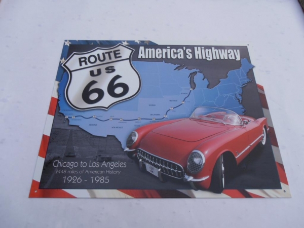 Route 66 Advertising Tin Sign